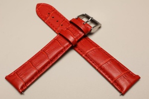 Pasek Skórzany, Czerwony, 22mm XL
