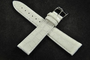Pasek Bros 8787, Skóra naturalna, Biały, 20mm