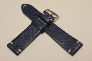 Pasek Fluco Hunter 107M, Vintage, Skórzany, Niebieski, 22mm