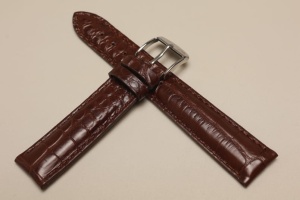 Pasek Campagnolo 609510, Skóra z aligatora, Ciemny brąz, 18mm