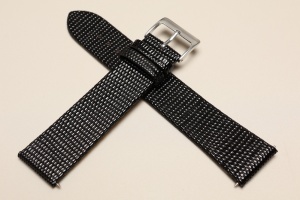 Pasek Skórzany, wzór jaszczurki, Czarny , 22mm, XL