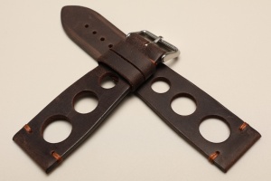 Pasek Skórzany Vintage, Rally 2, Brązowy, Brązowa nić, 26mm