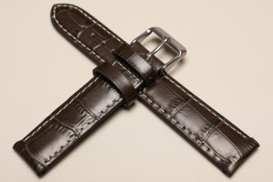 Pasek Bonflair Louisiana kroko, Skórzany, Szary, 18mm