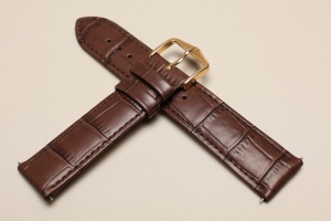 Pasek do zegarka Hirsch Duke, Skórzany, Ciemny brąz, 19mm