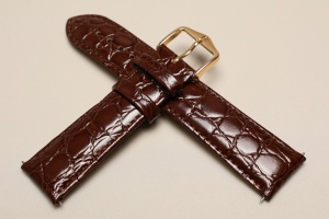 Pasek do zegarka Hirsch Crocograin, Skórzany, Brązowy , 20mm, M