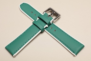 Pasek Stailer Endurance 7318, Silikon Skóra, Zielono-biały, 20mm