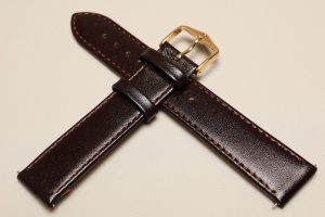 Pasek do zegarka Hirsch Osiris, Skórzany, Ciemny brąz, 18mm