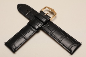 Pasek do zegarka Hirsch Duke, Skórzany, Czarny, 18mm