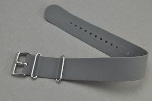 Pasek typu Nato, Silikonowy, Szary, 18mm
