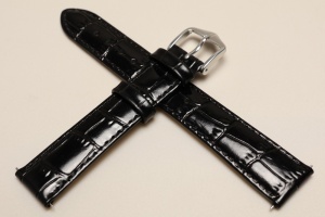 Pasek do zegarka Hirsch Louisianalook, Skórzany, Czarny, 18mm