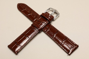 Pasek do zegarka Hirsch Louisianalook, Skórzany, Ciemny brąz, 20mm