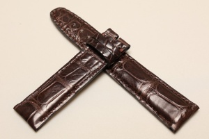 Pasek Campagnolo do zegarka IWC, Skóra z aligatora, Ciemny brąz, 20mm