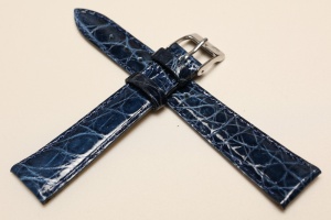Pasek Campagnolo 601010, Skóra z krokodyla, Granatowy, 18mm