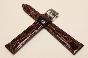 Pasek Campagnolo 601010, Skóra z krokodyla, Brązowy, 18mm