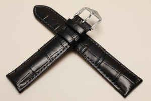 Pasek do zegarka Hirsch Duke, Skórzany, Czarny, 19mm