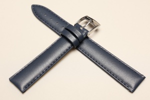Pasek Bros 8757, Skóra naturalna, Granatowy, 16mm