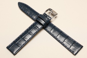 Pasek Bros 8435, Skóra naturalna, Granatowy, 16mm