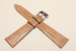 Pasek Bros 8219, Skóra z jaszczurki Tejus, Szarobrązowy, 20mm