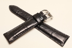 Pasek Campagnolo 609510, Skóra z aligatora, Czarny, 20mm