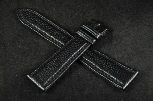 Pasek do zegarka Longines Lindbergh, Skórzany, Czarny, 20mm