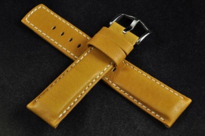 Pasek do zegarka Hirsch Mariner, Skórzany, Jasny brąz, 22mm