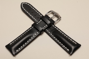 Pasek do zegarka Hirsch Heavy Calf, Skórzany, Czarny, 20mm
