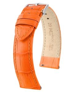Pasek do zegarka Hirsch Duke, Skórzany, Pomarańczowy, 20mm