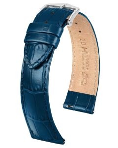 Pasek do zegarka Hirsch Louisianalook, Skórzany, Granatowy, 20mm