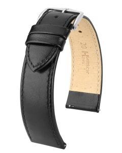 Pasek do zegarka Hirsch Osiris, Skórzany, Czarny, 19mm