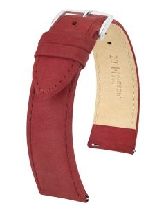 Pasek do zegarka Hirsch Osiris, Skórzany, Bordowy, 18mm, M