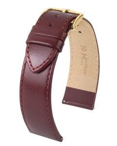 Pasek do zegarka Hirsch Osiris, Skórzany, Burgund, 20mm
