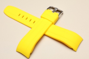 Pasek do zegarka profilowany, Silikonowy, Żółty, 22mm