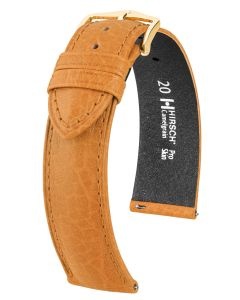 Pasek do zegarka Hirsch Camelgrain, Skórzany, Jasny brąz, 19mm