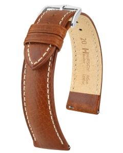 Pasek do zegarka Hirsch Boston, Skórzany, Brązowy, 22mm