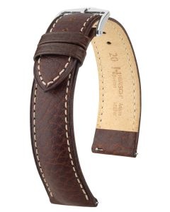 Pasek do zegarka Hirsch Boston, Skórzany, Ciemny brąz, 20mm, M