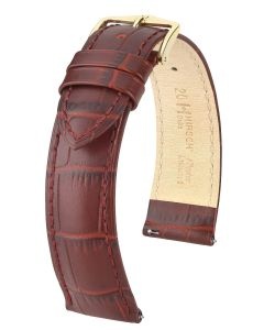 Pasek do zegarka Hirsch Duke, Skórzany, Bordowy, 20mm
