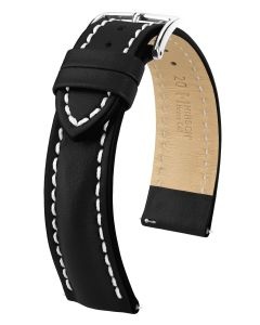 Pasek do zegarka Hirsch Heavy Calf, Skórzany, Czarny, 20mm