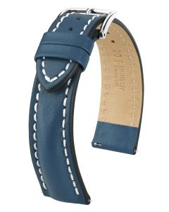 Pasek do zegarka Hirsch Heavy Calf, Skórzany, Granatowy, 18mm