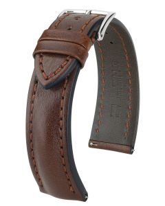 Pasek do zegarka Hirsch Lucca, Skóra naturalna, Ciemny brąz, 22mm