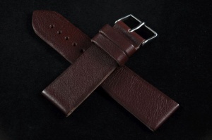 Pasek Bros 8767, Skóra naturalna, Ciemny brąz, 24mm