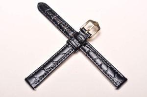 Pasek  Hirsch Crocograin, Skórzany, Czarny, 9mm
