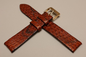 Pasek Hand Made, Skóra węża, Jasny brąz, 18mm