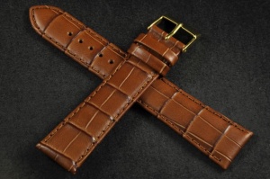 Pasek do zegarka, Skórzany, Brązowy, 21mm