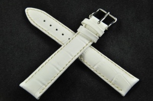 Pasek do zegarka Hirsch Modena, Skórzany, Biały, 18mm