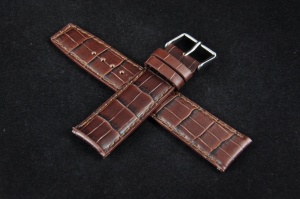 Pasek Bros 8436, Skóra naturalna, Ciemny brąz, 22mm