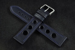 Pasek Rally Skórzany, Granatowy, 20mm