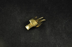 Zapięcie motylkowe, Stalowe na przycisk, Złote, 14mm