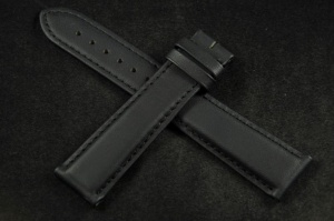 Pasek do zegarka Longines Lindbergh, Skórzany, Czarny, 21mm