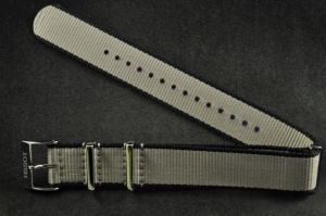 Pasek do zegarka Tissot Quickster, Nato, Szaro-czarny, 19mm