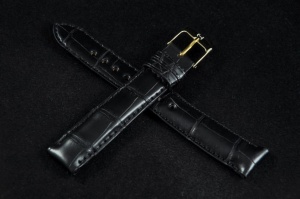 Pasek Horido 004, Skóra z aligatora, Czarny, 18mm, XL